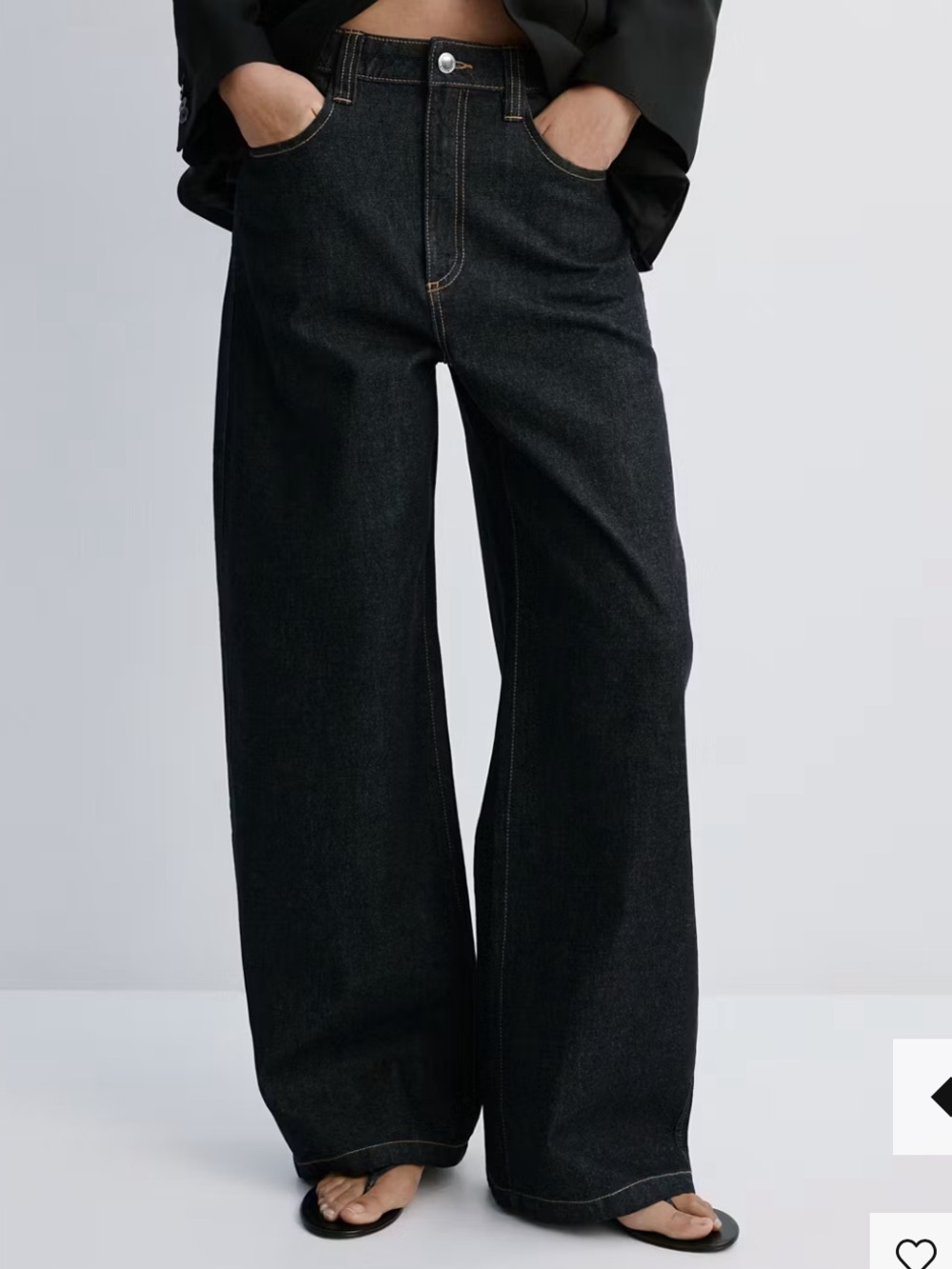 Mango Dark Indigo Bootcut Jeans MID-RISE BALLOON JEANS 5828